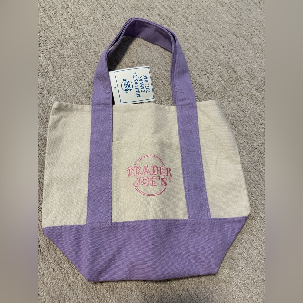 Trader Joe’s Lavender Pastel Purple Mini Canvas Tote Bag
